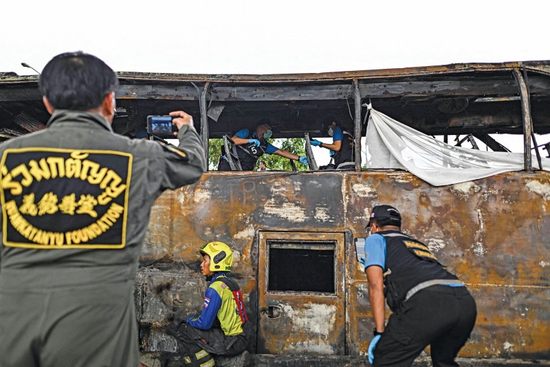 23وفاة بحريق حافلة خلال رحلة مدرسية فـي تايلاند