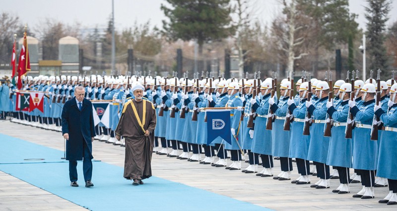 جلالة السلطان والرئيس التركي يبحثان تعزيز علاقات الصداقة التاريخية بين البلدين وجوانب التعاون والاستثمار