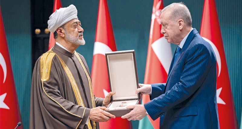 جلالة السلطان والرئيس التركي يبحثان تعزيز علاقات الصداقة التاريخية بين البلدين وجوانب التعاون والاستثمار