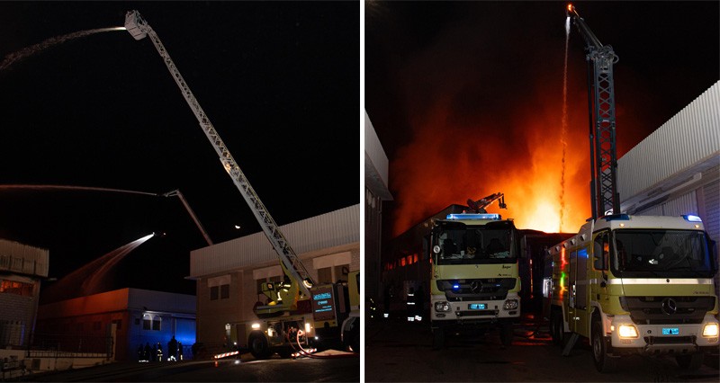 إخماد حريق فـي مخزن بمنطقة غلا الصناعية دون تسجيل إصابات