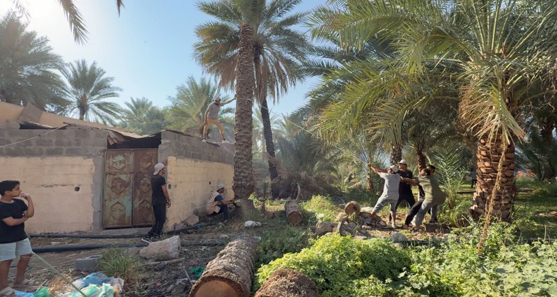 معسكر للخدمة العامة ومكافحة سوسة النخيل فـي بهلاء