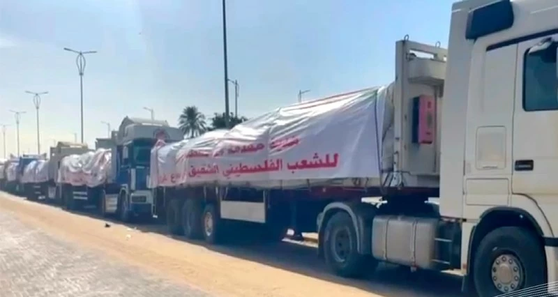 تنفيذا للتوجيهات السامية &laquo;الأعمال الخيرية&raquo; تدخل المساعدات الإنسانية إلى قطاع غزة