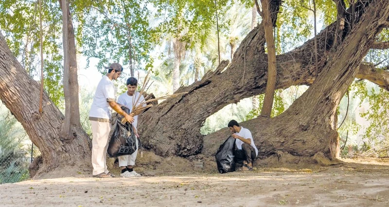 تسوية الطرقات وتنظيف السواقي بفلج الضبي