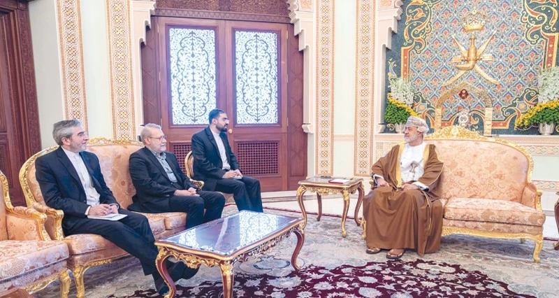 جلالة السلطان يبحث مع لاريجاني مستجدات المفاوضات الإيرانية ـ الأميركية