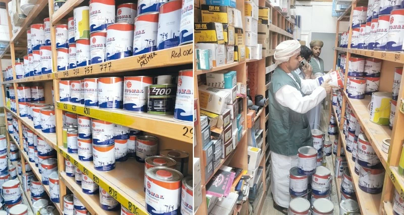 حماية المستهلك تضبط مواد بناء منتهية الصلاحية بالرستاق