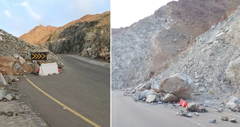 أهالي قرى وادي الحلتي فـي صحار يناشدون بمعالجة الانهيارات الجبلية