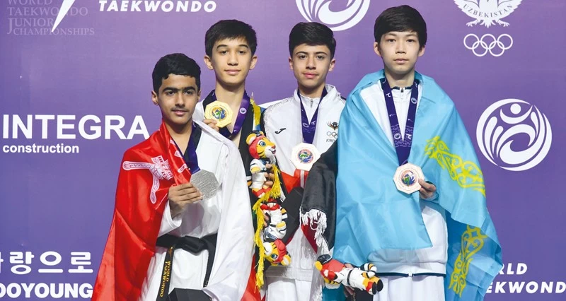 اللاعب داود اليوسفي يحصد فضية بطولة العالم للتايكواندو للشباب