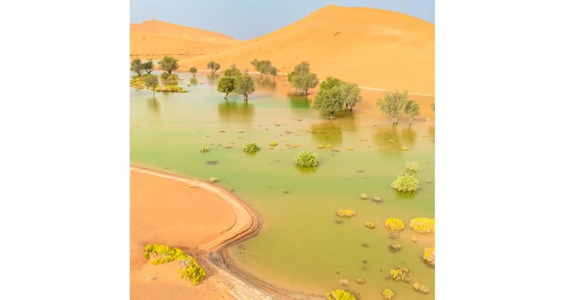 صورة لبحيرات الصفا في محافظة الظاهرة