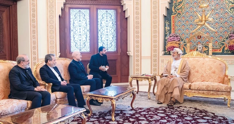 جلالة السلطان يستعرض مع رئيس &laquo;الشورى&raquo; الإيراني مستجدات المفاوضات مع أميركا
