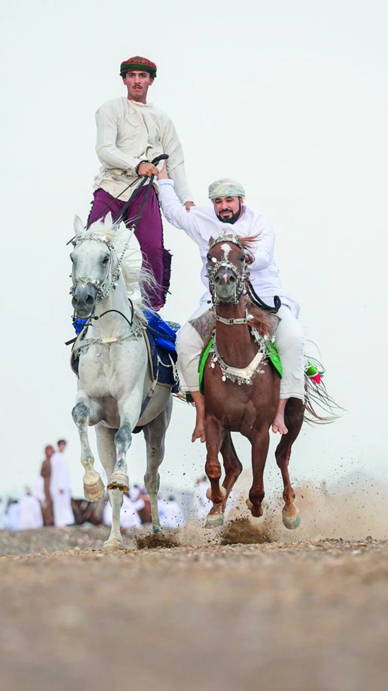 أشواط مثيرة في استعراضات الخيول العربية الأصيلة ببلدة الدريز بعبري
