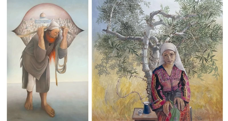 لوحات الفنان سليمان منصور .. لغة بصرية تجمع بين الإنسان والأرض والذاكرة