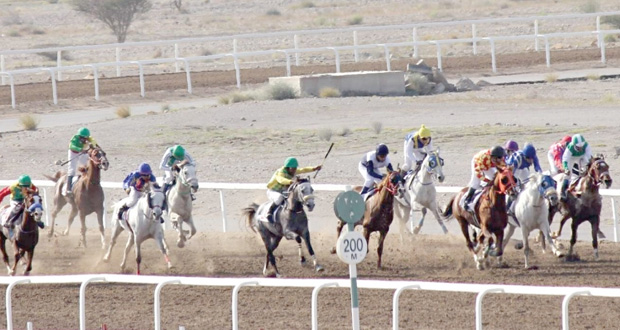 ثمانية أشواط مثيرة في السباق الحادي عشر بمضمار الفليج ببركاء 