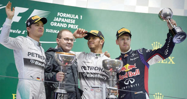  في جائزة اليابان الكبرى .. هاميلتون يتفوق على روزبرج تحت الأمطار في سباق لم يكتمل