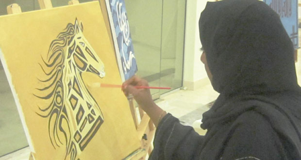 ختام ناجح لأعمال حلقة العمل التدريبية الفنية في الرسم الزيتي والخط العربي