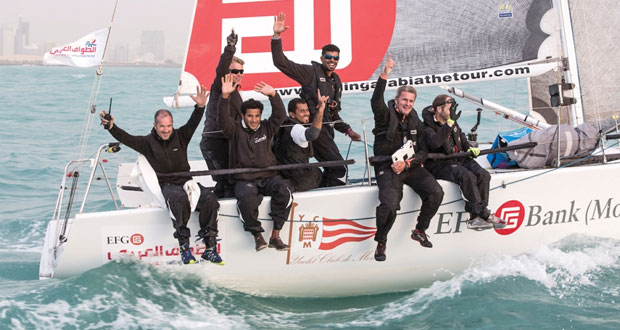 في الطواف العربي للإبحار الشراعي .. فريق إي.أف.جي يحصد المركز الأول في منافسات المرحلة الرابعة