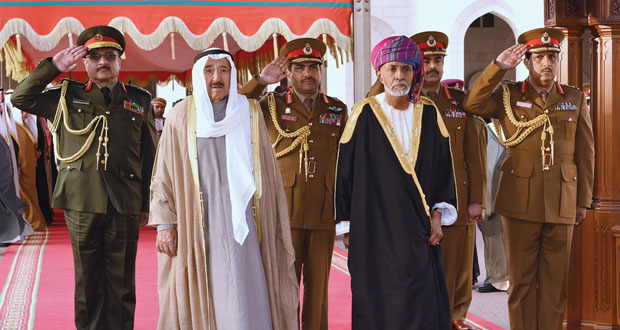 جلالة السلطان يستقبل أمير دولة الكويت 