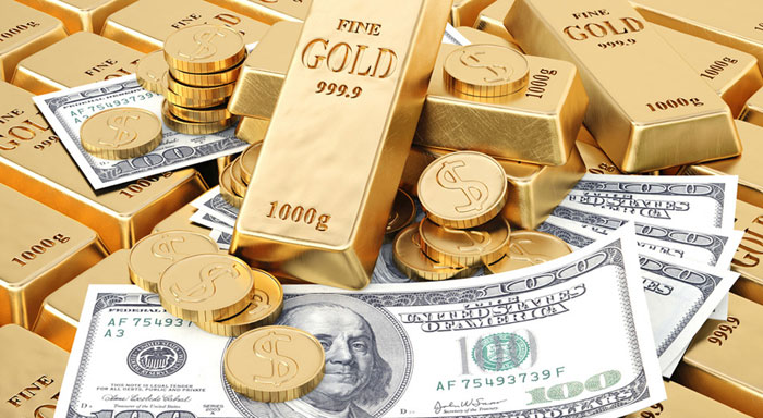 ارتفاع الدولار يدفع الذهب للهبوط والضبابية تدعم الاسعار 