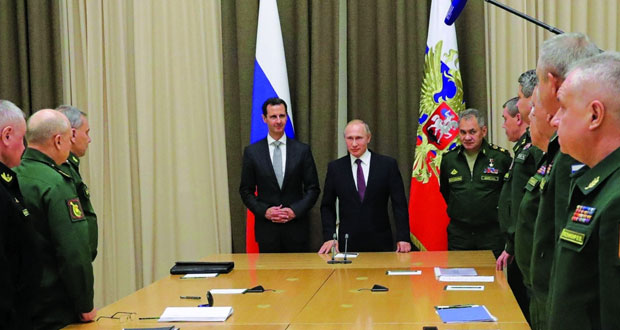 سوريا: بوتين يلتقي الأسد لبحث الانتقال إلى العملية السياسية بعد الانتصار العسكري