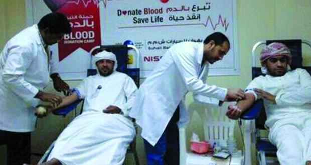تنفيد 32 حملة تبرع بالدم وتسجيل 2246 متبرعاً ببنك الدم بمستشفى عبري المرجعي