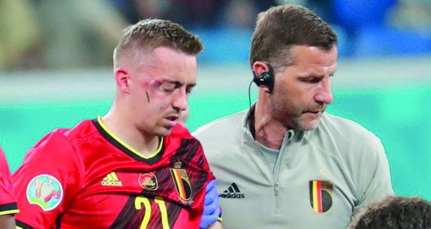 البلجيكي كاستاني خارج كأس أوروبا بعد كسرين في وجهه