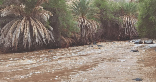 أمطار متفاوتة الغزارة على قرى الرستاق والعوابي