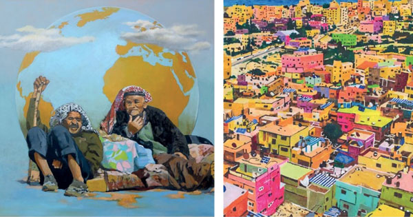 30 فنانا يعرضون رسوماتهم فـي مدينة البيرة الفلسطينية