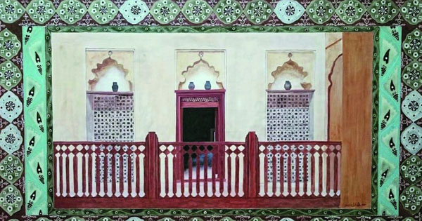 لوحات جمعة الحارثي تبرز جماليات الفن التشكيلي العربي الإسلامي