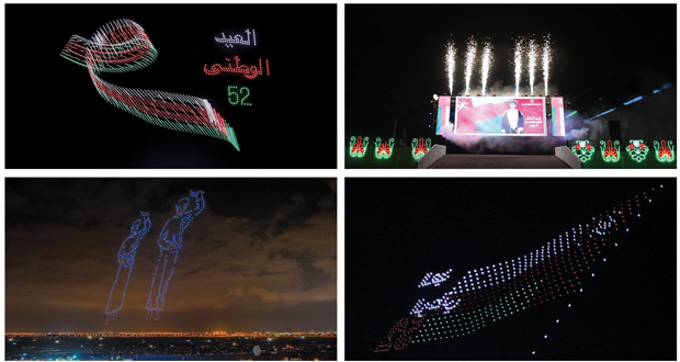 ألعاب نارية وعروض ضوئية بالدرون والليزر