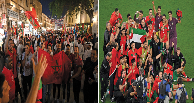 تأهل المغرب التاريخي لربع نهائي مونديال 2022 يفجر فرحة عارمة