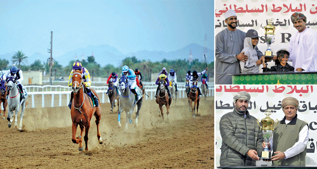 منافسة قوية شهدها سباق الخيل الثالث عشر بمضمار الرحبة بولاية بركاء