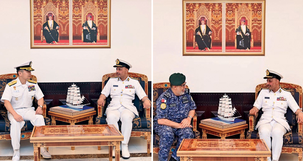 قائد البحرية السلطانية العمانية يستقبل مسؤولين عسكريين