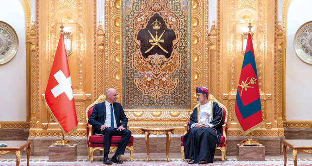 جلالة السلطان ورئيس الاتحاد السويسري يبحثان مسارات التعاون البناء وسبل تطويرها فـي شتى المجالات